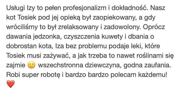 Rekomendacja usług opieki nad kotem – podawanie leków, troska i zaufanie do PsychoKocio