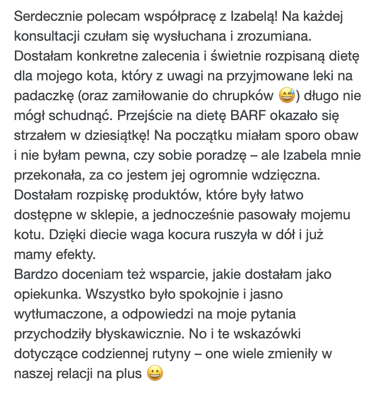 Opinia o PsychoKocio – pomoc dietetyczna i behawioralna dla kota z nadwagą i epilepsją